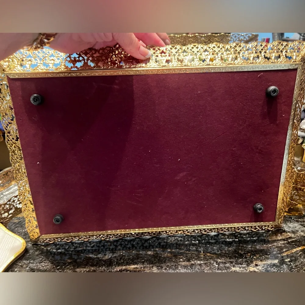 Vintage 7 Piece 24K 👸🏼 Gold Plated Vanity Set BROADWAY MUSICAL PROP!